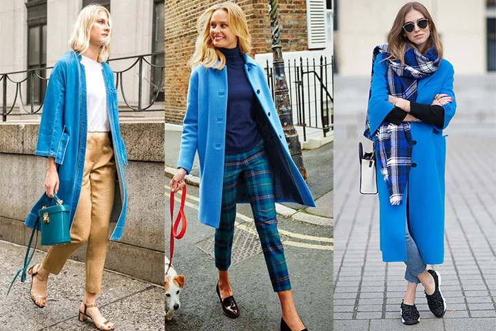 Medium blue overcoats