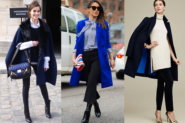 Navy blue overcoats