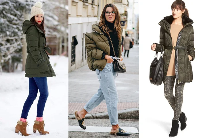 army green puffer jacket