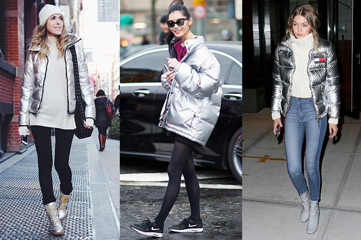 Light gray puffer jackets | HOWTOWEAR Fashion