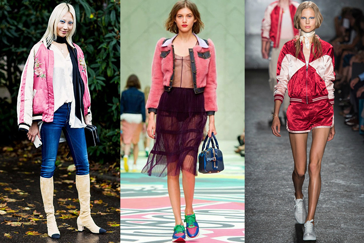 Magenta bomber jackets