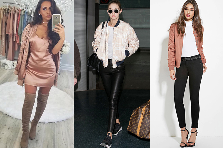 Peach bomber jackets