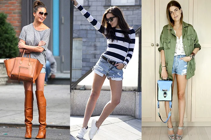 Light blue short shorts