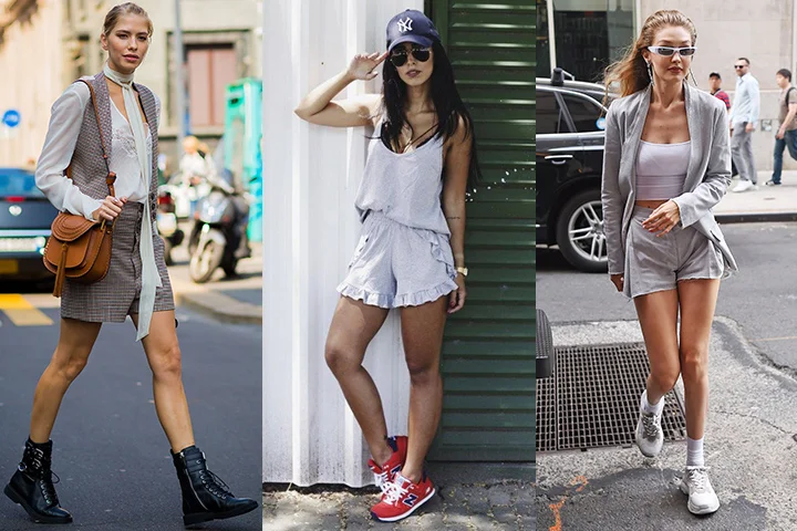 Light gray short shorts