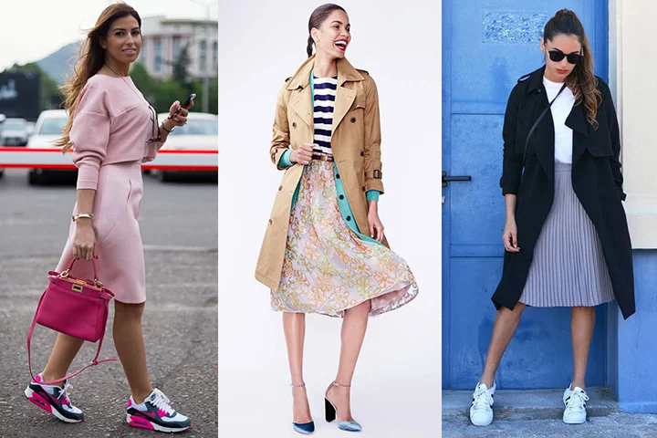 Pastel pink A-line skirts