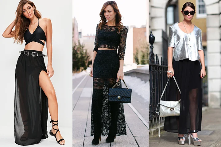 Black maxi skirts