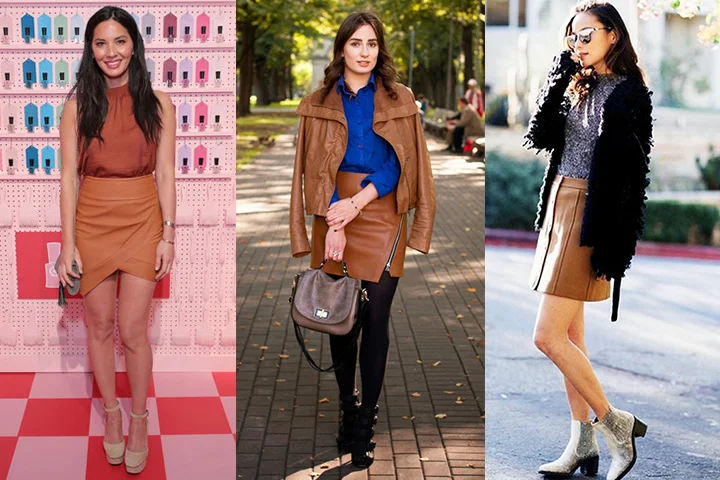 Camel mini skirts
