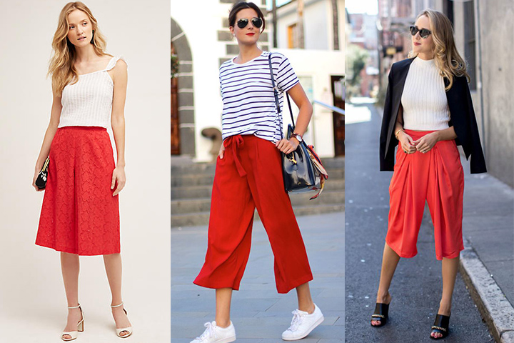 red culottes | HOWTOWEAR Fashion