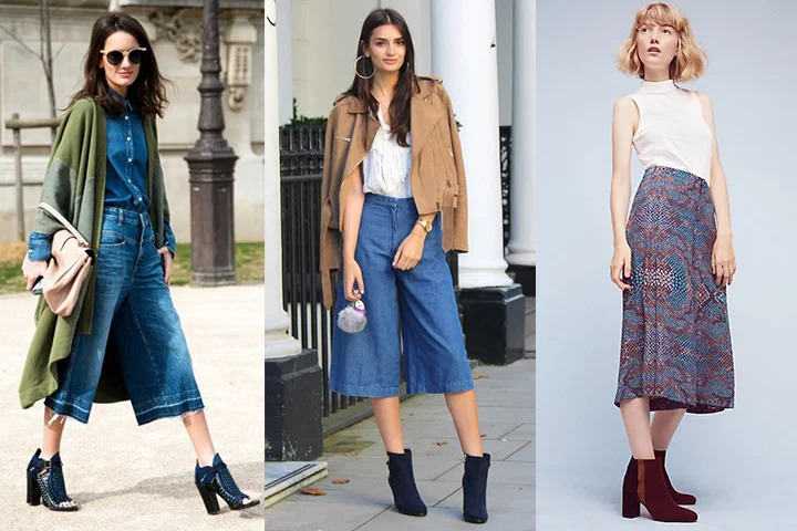 Medium blue culottes