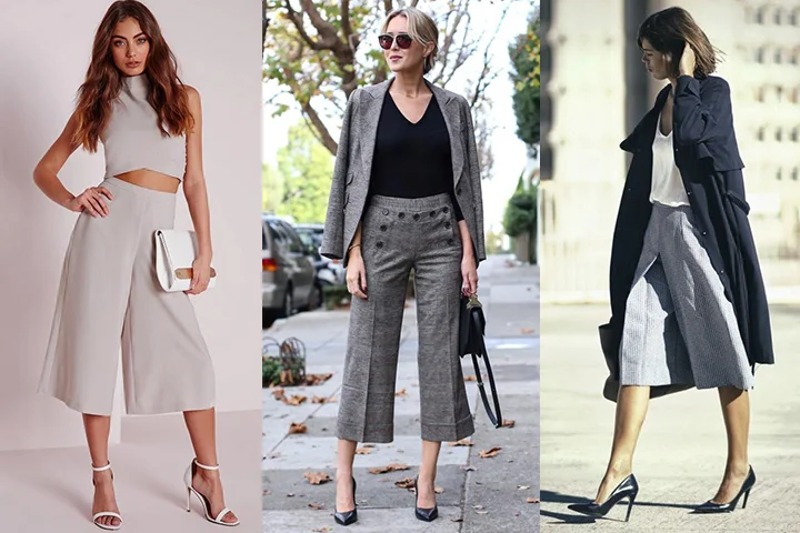 Light gray culottes