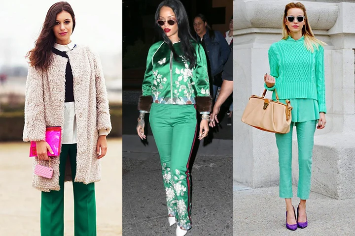 Emerald green slim pants