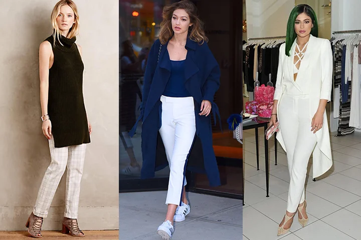 White slim pants