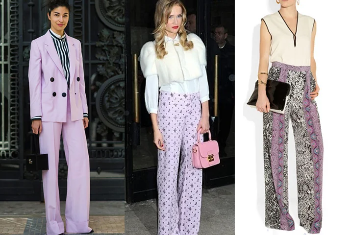 Lavender wide-leg pants