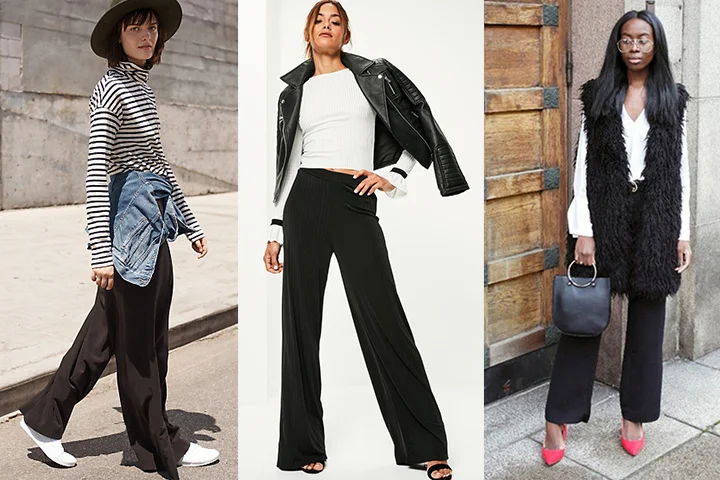 Black wide-leg pants