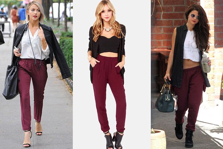 Maroon Jogger Pants Outfit on Sale, UP 
