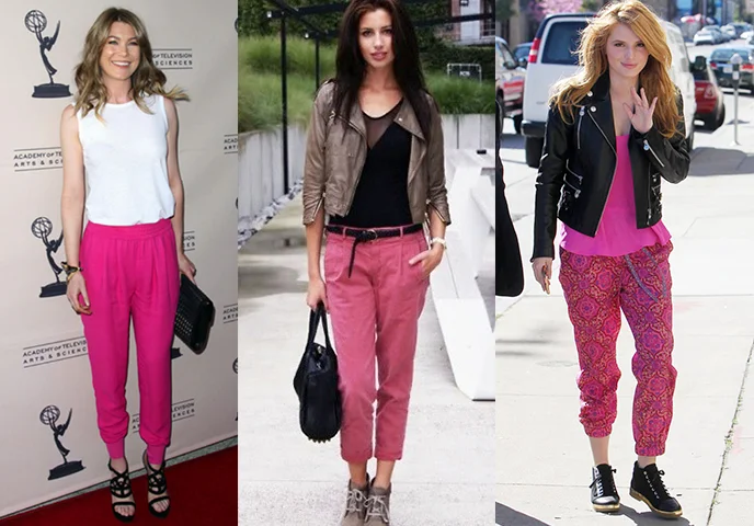 Magenta jogger pants