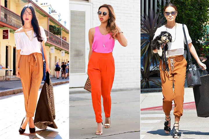 Orange jogger pants