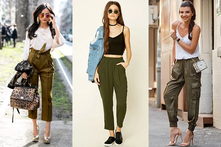 Olive green jogger pants