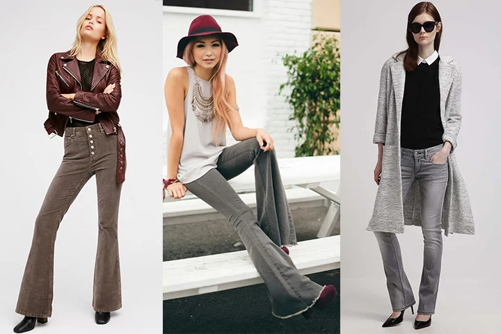 Light gray flare jeans