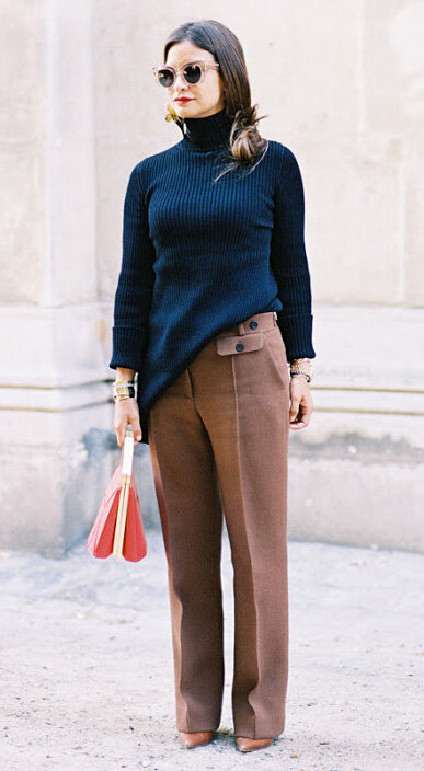 Brown wide-leg pants | HOWTOWEAR Fashion