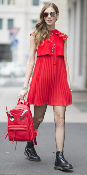 Outfit: Adding Color With Red Bucket Bag