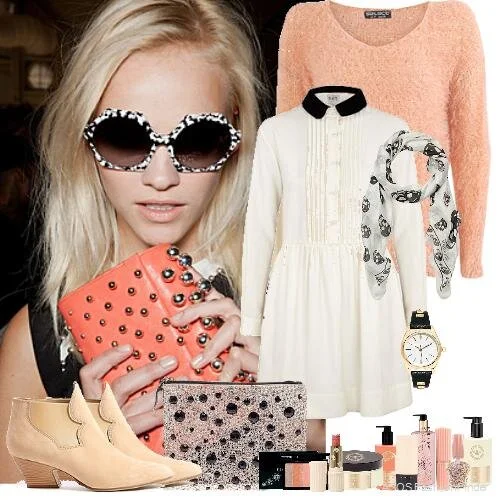 How to wear a peach bag HOWTOWEAR Fashion