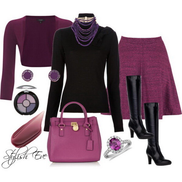 How to wear a purple bag | HOWTOWEAR Fashion