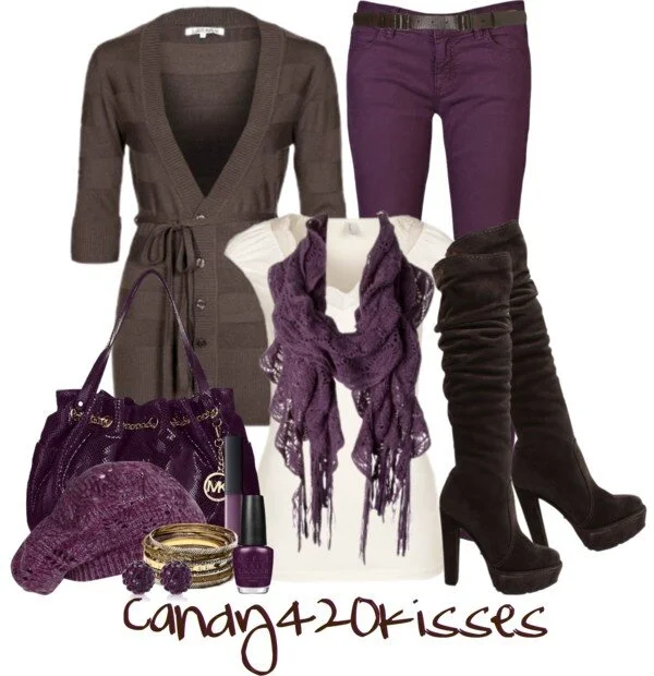 How to wear a purple bag HOWTOWEAR Fashion