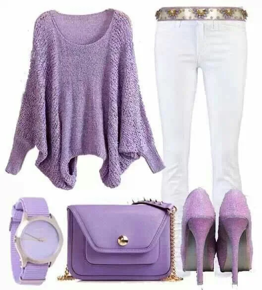 light purple sweater outfit