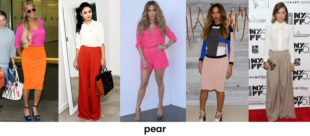 Shaped outfits pear body