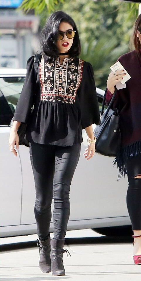 black-skinny-jeans-black-top-blouse-peasant-choker-sun-black-shoe-booties-vanessahudgens-fall-winter-lunch.jpg