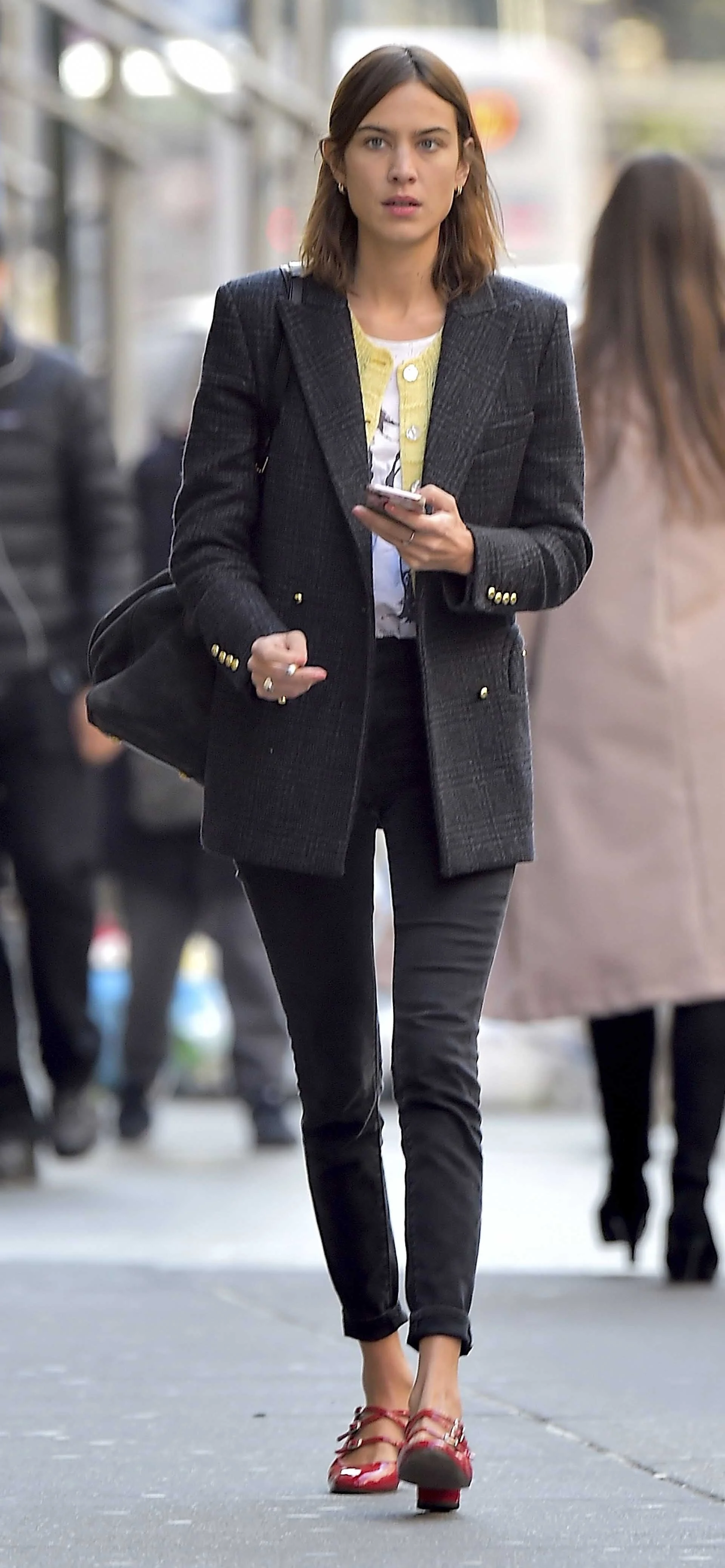 alexa chung white jeans