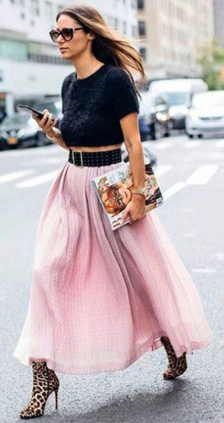 black-crop-top-wide-belt-hairr-sun-tan-shoe-booties-leopard-print-pink-light-maxi-skirt-fall-winter-dinner.jpg