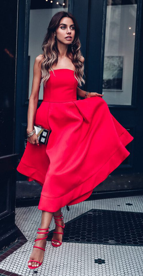 red-dress-strapless-midi-red-shoe-sandalh-hairr-howtowear-valentinesday-outfit-fall-winter-dinner.jpg