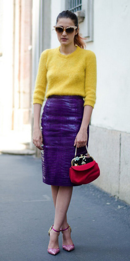 purple-royal-pencil-skirt-yellow-sweater-fuzz-red-bag-sun-pony-pink-shoe-pumps-fall-winter-hairr-dinner.jpg