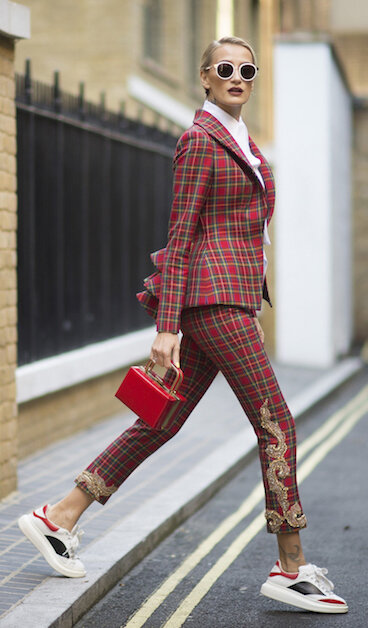 red-slim-pants-white-white-top-red-jacket-blazer-red-bag-hand-bun-howtowear-fashion-style-outfit-fall-winter-plaid-suit-sun-white-shoe-sneakers-blonde-lunch.jpg