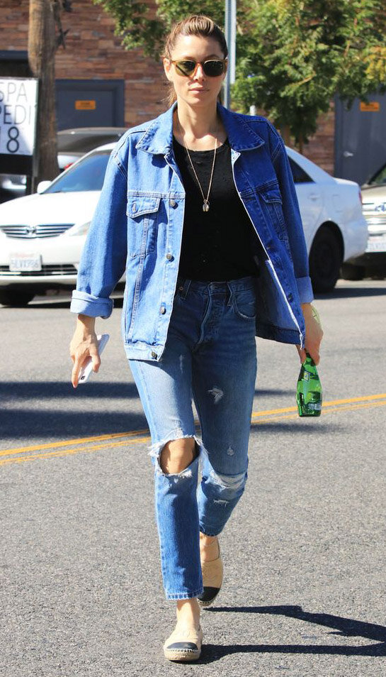 blue-med-skinny-jeans-black-tee-necklace-hairr-sun-blue-med-jacket-jean-tan-shoe-flats-fall-winter-weekend-jessicabiel-.jpg