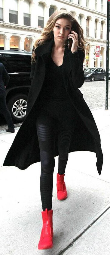 black-leggings-black-tee-gigihadid-wear-outfit-fashion-fall-winter-red-shoe-sneakers-hightop-black-jacket-coat-blonde-lunch.jpg