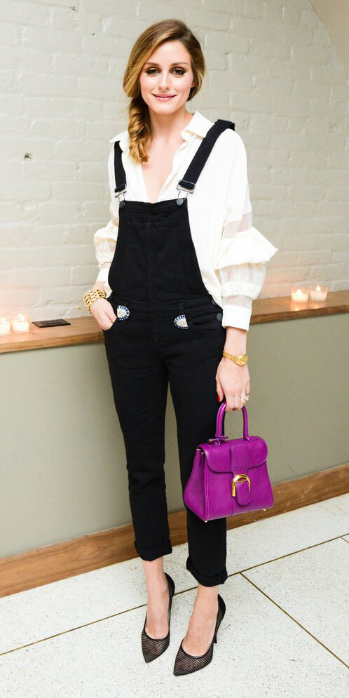 black-jumpsuit-overalls-white-top-ruffle-purple-bag-black-shoe-pumps-pony-oliviapalermo-howtowear-fall-winter-hairr-lunch.jpg