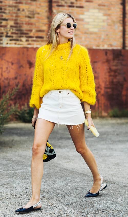 Yellow pullover sweaters | HOWTOWEAR Fashion
