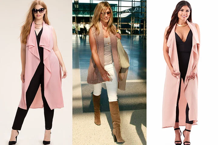 Pastel pink knit vests