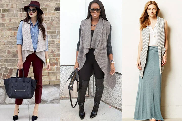 Light gray knit vests