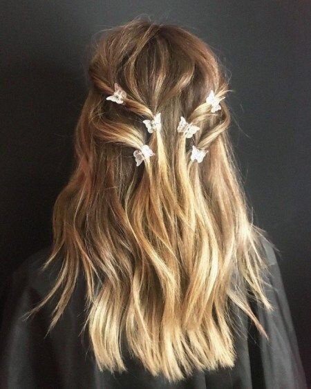 Oversized Chunky Embellished Hair Clips ... | Clip hairstyles, Diy  hairstyles, Hair clips