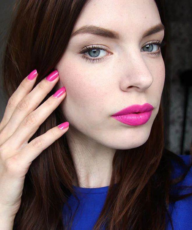 magenta lipstick