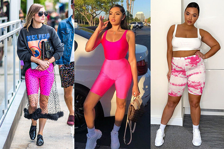 Pink cycling shorts | HOWTOWEAR Fashion