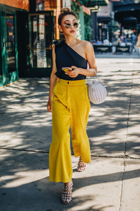 Yellow wide-leg pants | HOWTOWEAR Fashion