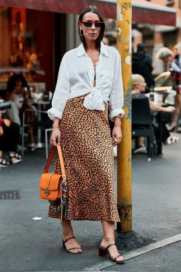 Camel midi skirts | HOWTOWEAR Fashion