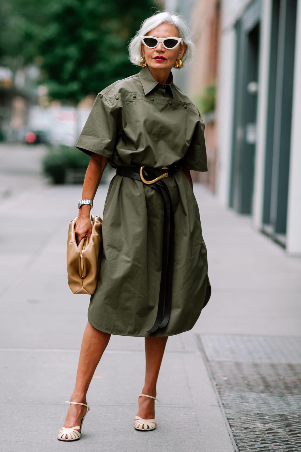 green shirt dress