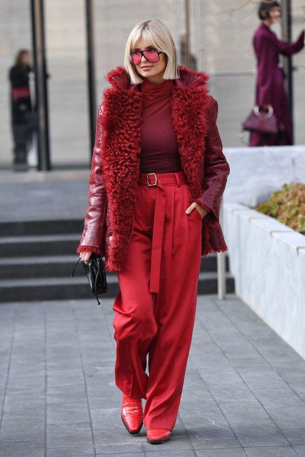 betyder Glad Brawl Cherry red fur coats | HOWTOWEAR Fashion