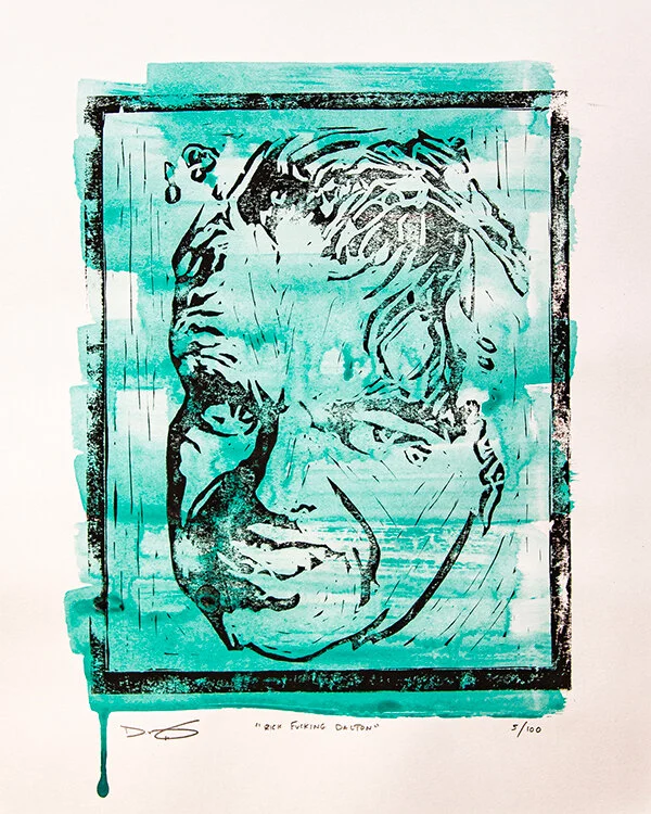 Rick Fucking Dalton - 11x14 Lino Cut Print